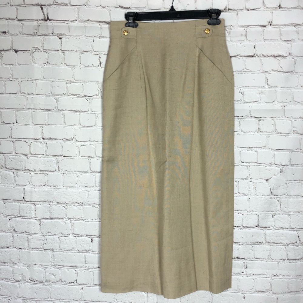 Vintage Talbots Khaki Tan A-line Pencil Skirt